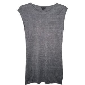 Theory Women's Gilliam Sleeveless Linen Dress with Pocket, Gray, Petite Size